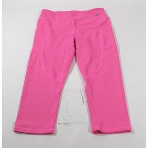 CompressionZ Leggings Womens XL Pink Capri High Waist Side Pockets Activewear